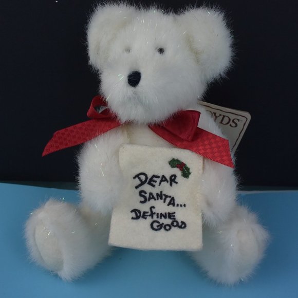 Boyds Bear "Dear Santa...Define Good" 8 inch Plush w Tag Excellent Condition! - Picture 10 of 10